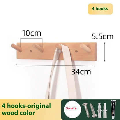 Clothes Hanging Rack Solid Wood Hook Strong Clothes Hook