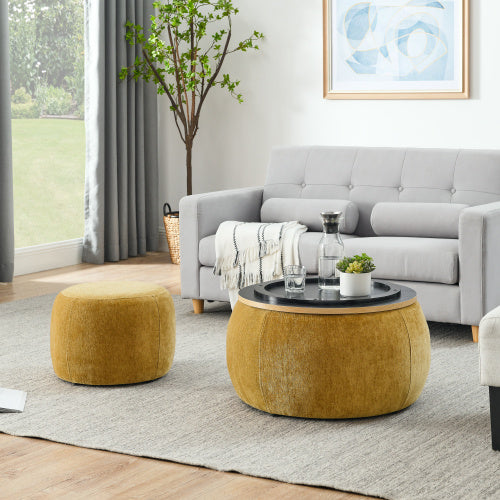 Circular Storage Footstool 2-in-1 Function