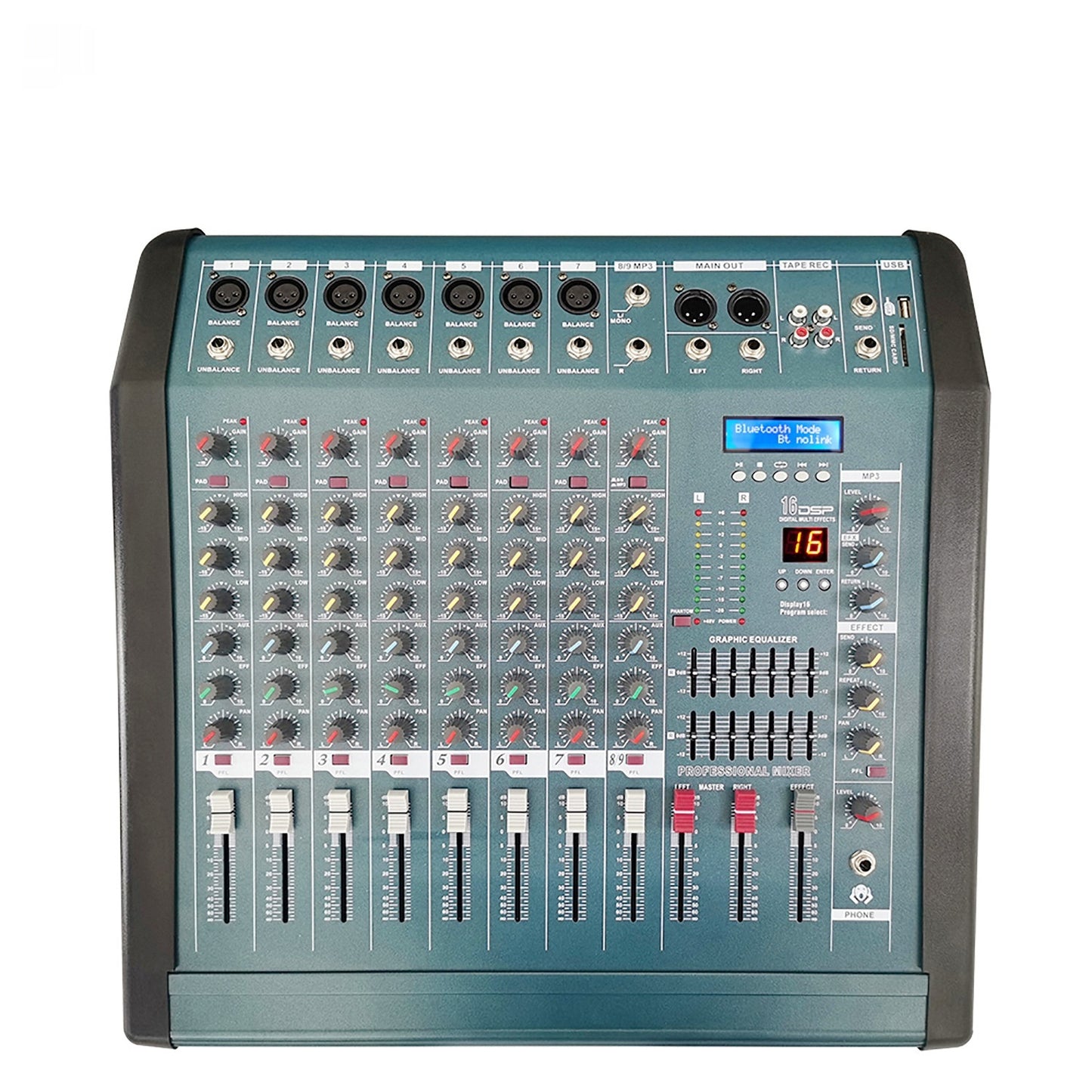 Channel High Power Sound Console Of Power Amplifier Bluetooth Equalizer Mixer With 16DSP