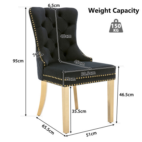 Velvet Metal Leg Dining Chair