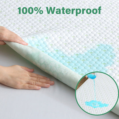 Waterproof Mattress Protector Bamboo Cotton Mattress Cover Fitted Cover T-F-Q-K