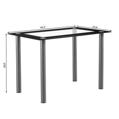 Black And Clear Dining Table Set