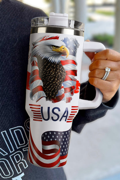 White American Flag Eagle Graphic Tumbler Cup