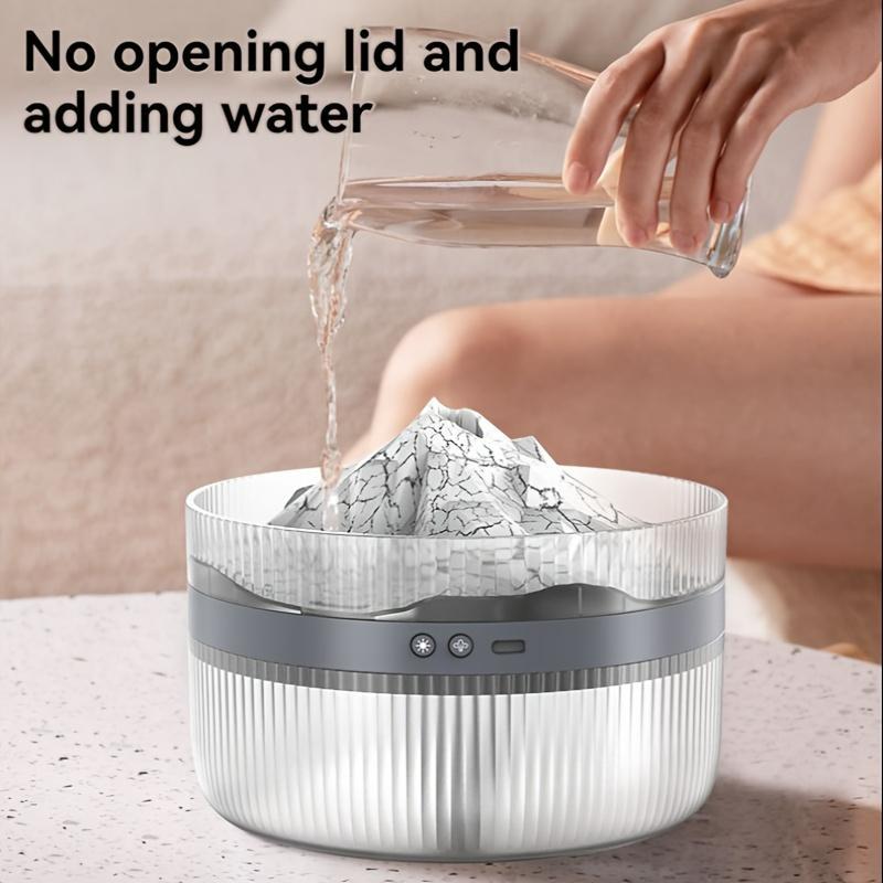 2 Color LED Mood Simulation Volcano Flame Light Humidifier -2L Large Capacity, Aromatherapy Diffuser With Timer, Auto Shutoff, Ultra Quiet Operation, Suitable For Bedroom, Office, Living Room Portable