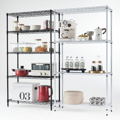 Wire Shelving Metal Storage Rack Adjustable Shelves, Standing Storage Shelf Units For Laundry Bathroom Kitchen Pantry ClosetWhite, 42L X 18W X 71H