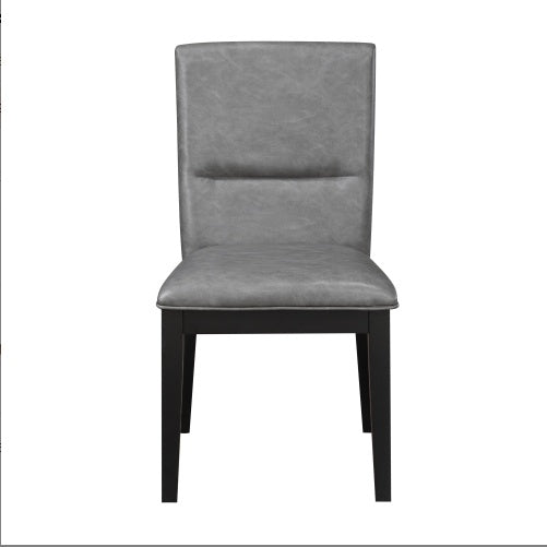 Amy - Faux Leather Side Chair Gray