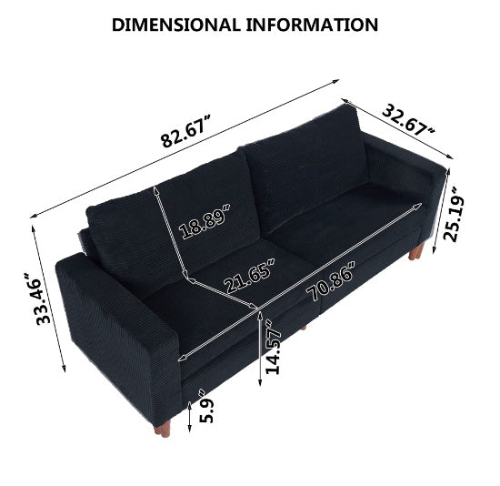 The Domestic Linen Sofa Seat Is Black