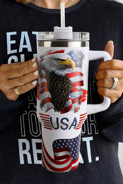 White American Flag Eagle Graphic Tumbler Cup