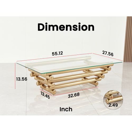 Rectangular Modern Stainless Steel Coffee Table