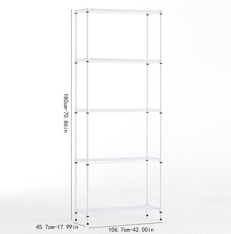 Wire Shelving Metal Storage Rack Adjustable Shelves, Standing Storage Shelf Units For Laundry Bathroom Kitchen Pantry ClosetWhite, 42L X 18W X 71H