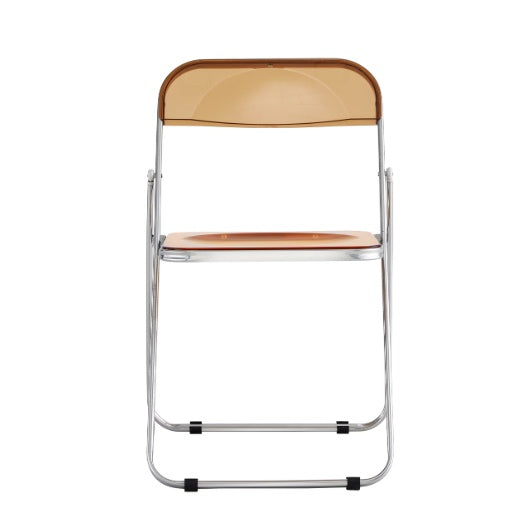 YELLOW Clear Transparent Folding Chair Chair Pc Plastic Living Room Seat