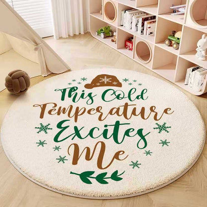 Round Carpet Bedroom Children's Room Living Room Carpet Cashmere-like Floor Mat Crawling Blanket