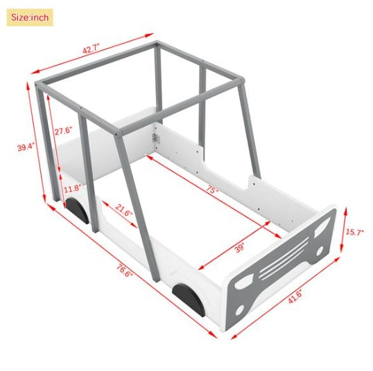 Wooden Bunk Bed Design With Wheels And Doors, Montessori Style Bedroom Double Car-shaped Bed,