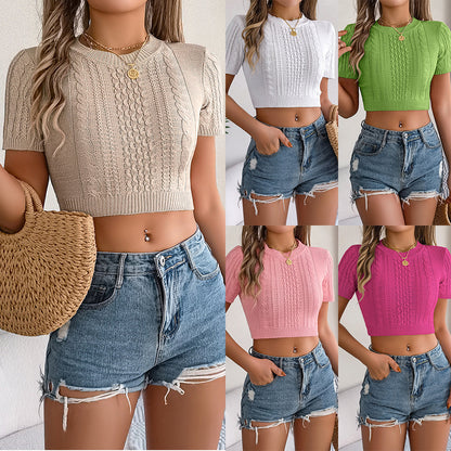 Women's Short-sleeved Knitwear Holiday Top