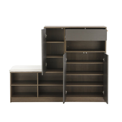 2-in-1 Shoe Storage Bench And Shoe Cabinet