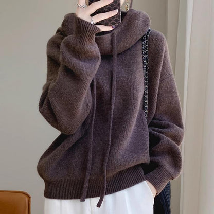 Women's Sweater Thicken Lazy Style All-match Long-sleeved Autumn Winter Warm Casual Sweater For Women