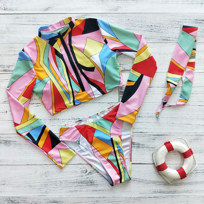 Split Bikini Sexy Spot Swimsuit Women Print Tight