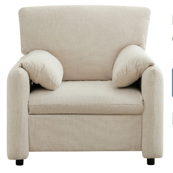 Contemporary Chairs, Oversized Chenille Armchairs, Comfortable Upholstered Single Lounge Armchairs