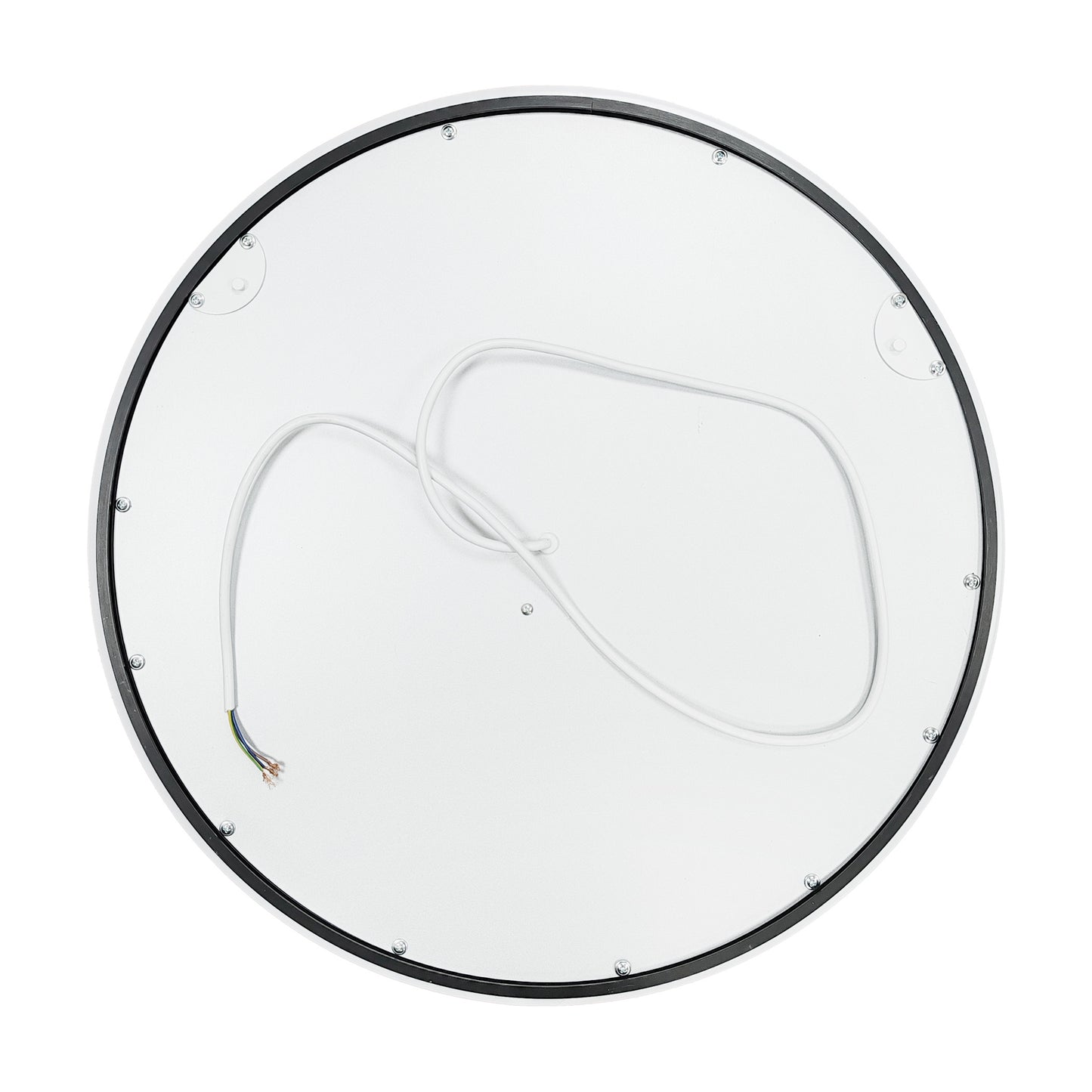 Bathroom Mirror Black Twin Star Dual Light Strip Circular 60cm