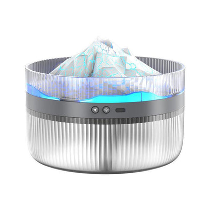 2 Color LED Mood Simulation Volcano Flame Light Humidifier -2L Large Capacity, Aromatherapy Diffuser With Timer, Auto Shutoff, Ultra Quiet Operation, Suitable For Bedroom, Office, Living Room Portable