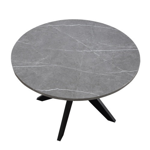 Amy - Round Faux-Marble Dining Table - Gray