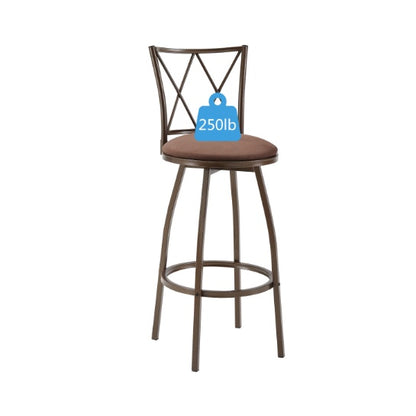 2 Piece Bar Stools, Bar Chairs, Brown Bar Stools,Country Style Industrial,Easy To Assemble, With Footrest For Indoor Bar Dining Kitchen