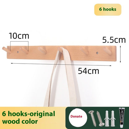 Clothes Hanging Rack Solid Wood Hook Strong Clothes Hook