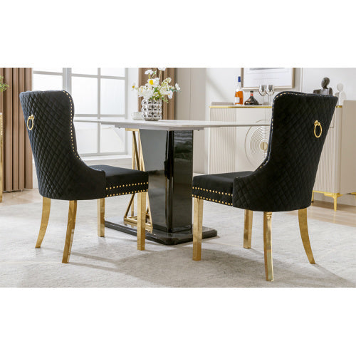 Velvet Metal Leg Dining Chair