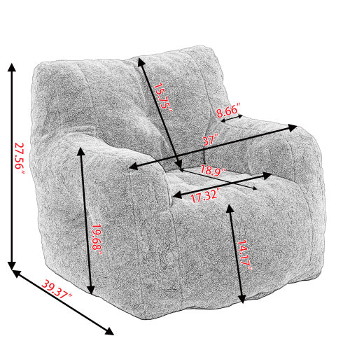 Soft Teddy Tufted Foam Bean Bag Chair