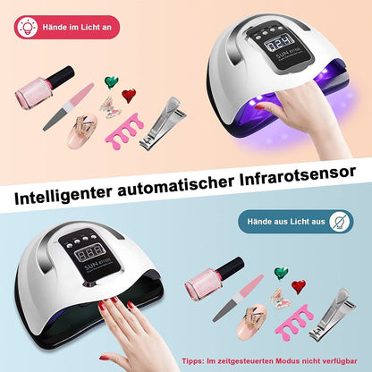 280W Gel Lichthartungsgerat Sensor Nageltrockner Mit 4 Timer LED UV Nagel Lampe