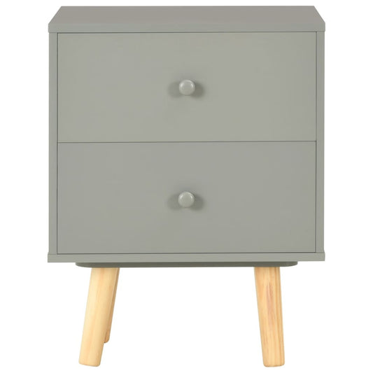 vidaXL Bedside Cabinets 2 pcs Grey 40x30x50 cm Solid Pinewood