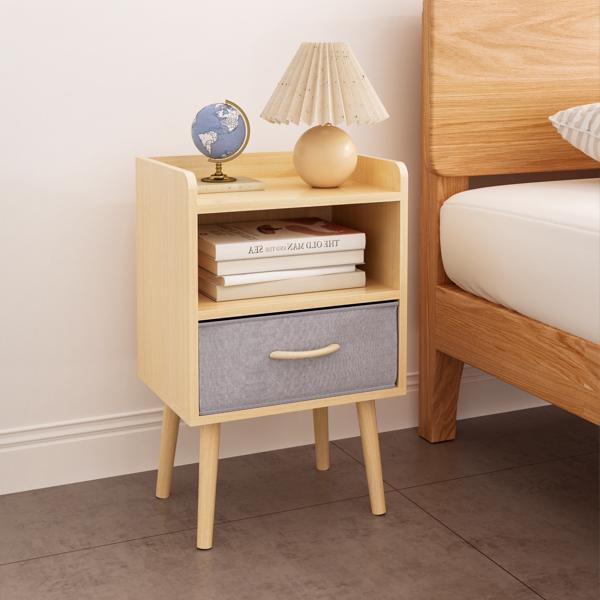 Bedside Table With Foldable Fabric Drawers