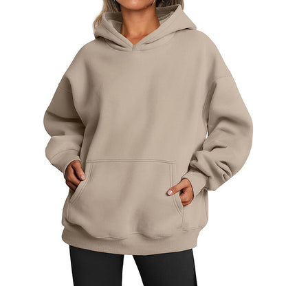 Women's Hoodies With Pockets Fashion Solid Sweatshirt Oversized Hooded Sweater Womens Clothing