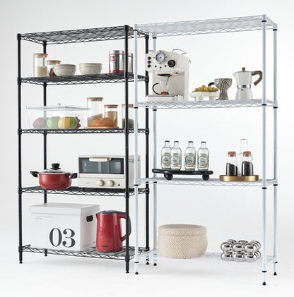 Wire Shelving Metal Storage Rack Adjustable Shelves, Standing Storage Shelf Units For Laundry Bathroom Kitchen Pantry ClosetWhite, 42L X 18W X 71H