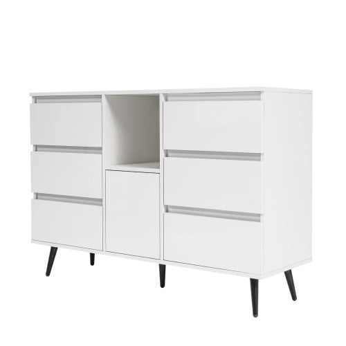 Storage Cabinet With White High Gloss LED Light