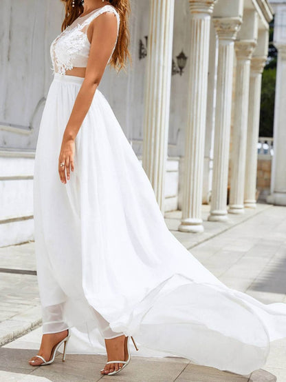 Chiffon Lace Trailing Wedding Large Swing Dress