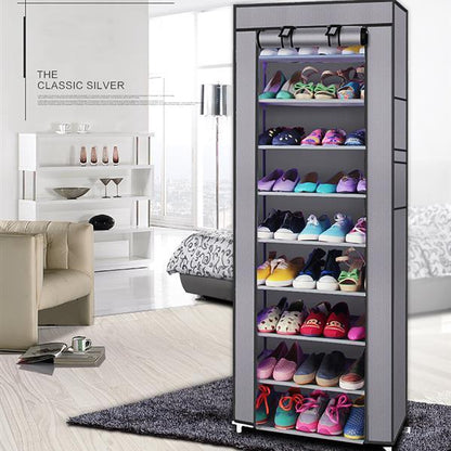 10 Layer 9-grid Non-woven Shoe Cabinet