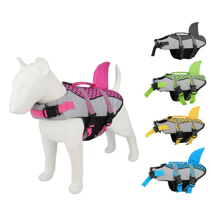 Swim Pet Dog Life Jacket Vest Clothes Life Vest Collar Harness Pets Swimming Summer Swimwear Scales Shark Pet Products