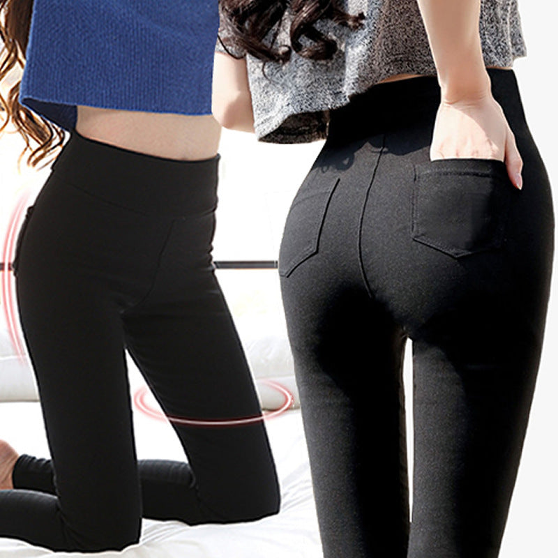 Stretch Spring And Autumn Leggings Casual Back Pocket Pencil Pants