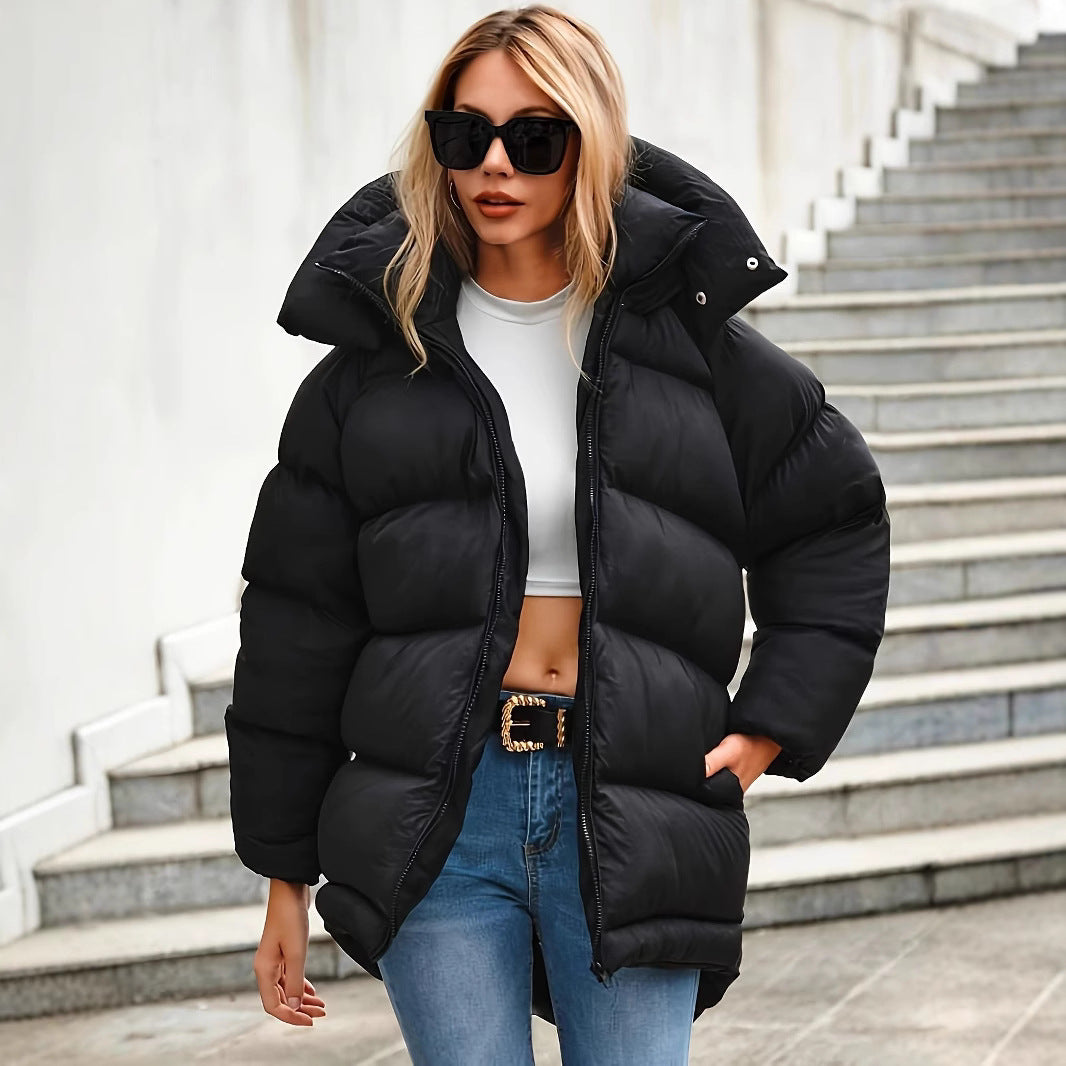 Women's Cotton-padded Jacket Coat Thickened Warm Mid-length Coat