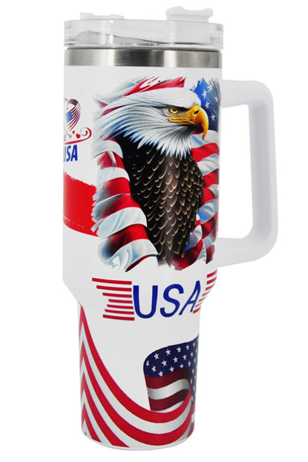 White American Flag Eagle Graphic Tumbler Cup