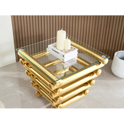 Square Modern Stainless Steel End Table