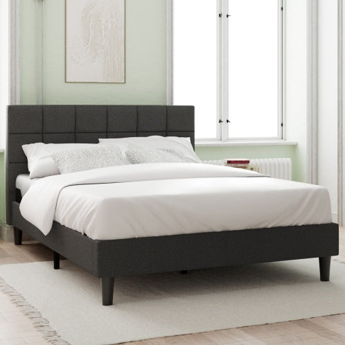 Upholstered Platform Bed Square Stitch - Full