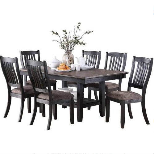 Dark Coffee Classic Wood Kitchen Dining Room Set Of 2 Side Chairs Fabric Upholstered Seat Unique Design Back