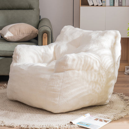 Soft Teddy Tufted Foam Bean Bag Chair