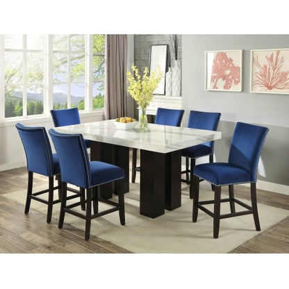 Camila - Velvet Counter Chair Blue