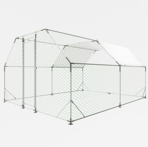 10 Ft. X 13 Ft. Galvanized Large Metal Walk In Chicken Coop Cage Farm Poultry Run Hutch Hen House