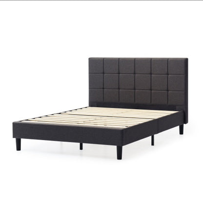 Upholstered Platform Bed Square Stitch - Full