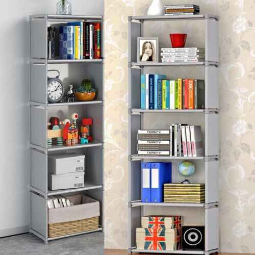 6 Tier 5 Cubes Modern Book Shelves Storage Shelf Bookcase Display Unit Organizer