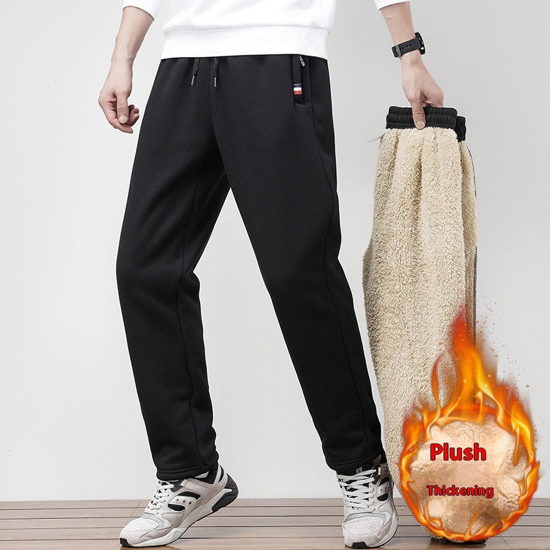 Warm Straight Ankle Tied Sports Velvet Padded Plus Size Cashmere Casual Pants